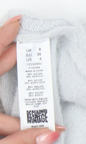 Reclaimed Vintage Women’s White Mock Neck Pullover Size 8