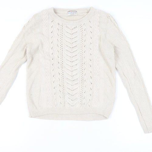 Marks and Spencer Women's Ivory Cable-Knit Pullover, Size 10