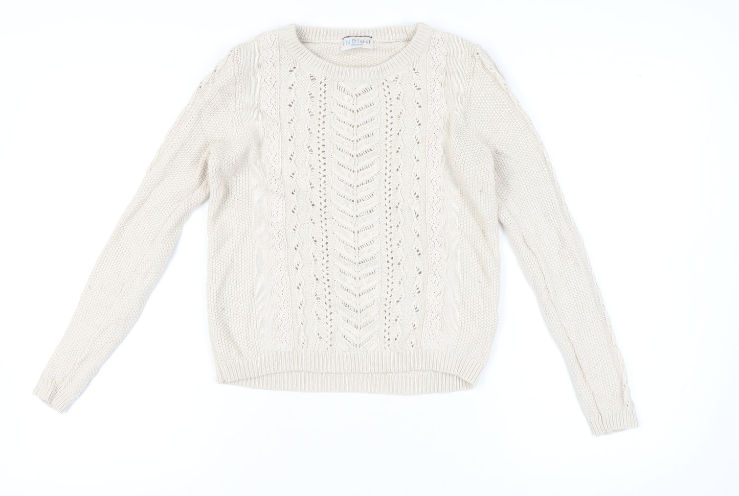 Marks and Spencer Women's Ivory Cable-Knit Pullover, Size 10