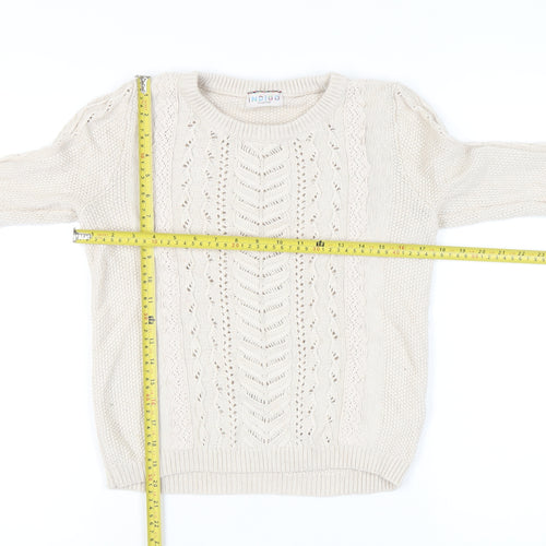 Marks and Spencer Women's Ivory Cable-Knit Pullover, Size 10