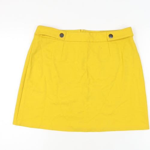 Dorothy Perkins Women's Yellow Straight Skirt Size 16