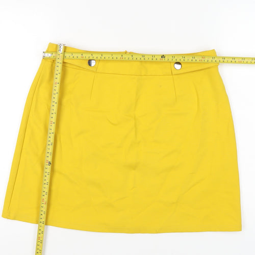 Dorothy Perkins Women's Yellow Straight Skirt Size 16