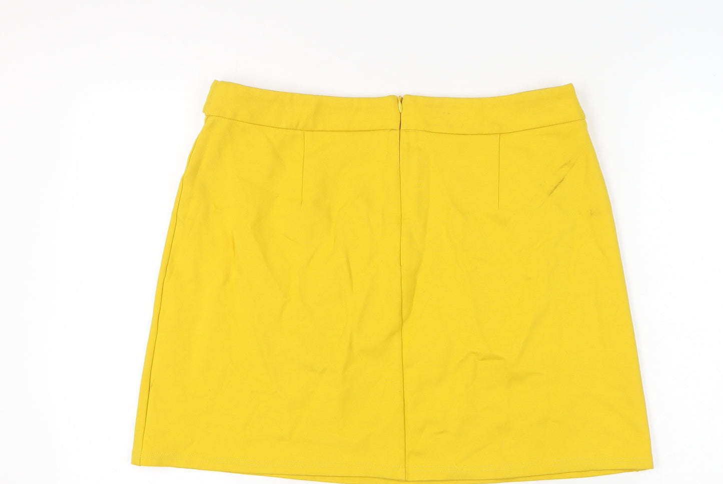Dorothy Perkins Women's Yellow Straight Skirt Size 16