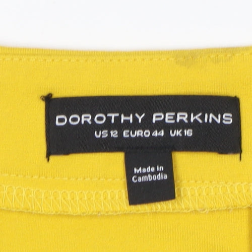 Dorothy Perkins Women's Yellow Straight Skirt Size 16