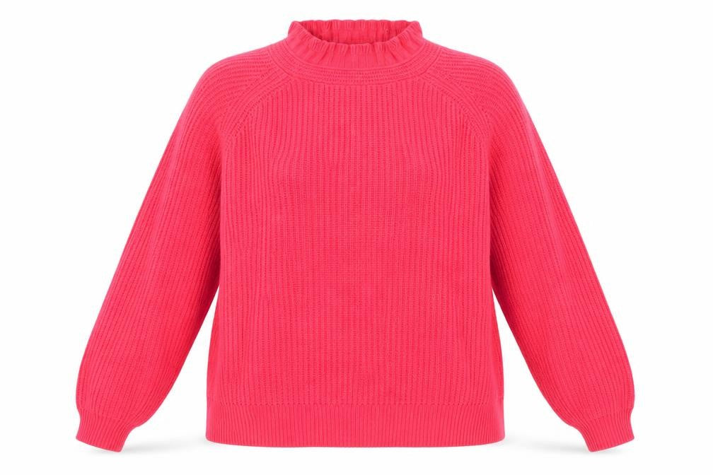 Front view of Hush Women's Red High Neck Pullover XL
