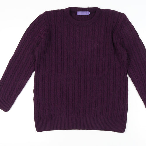 Autonomy Women's Purple Cable-Knit Jumper L