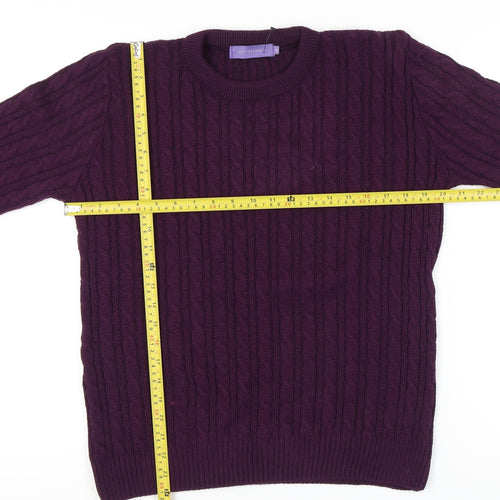 Autonomy Women's Purple Cable-Knit Jumper L