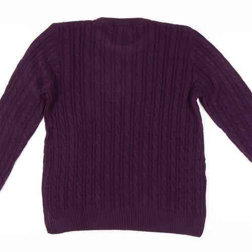 Autonomy Women's Purple Cable-Knit Jumper L