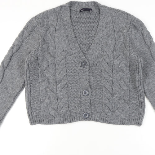 Marks and Spencer Women's Grey Cardigan L Wool Blend