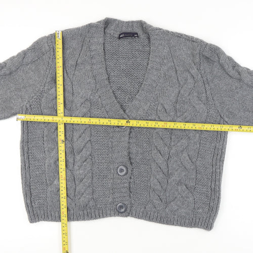 Marks and Spencer Women's Grey Cardigan L Wool Blend