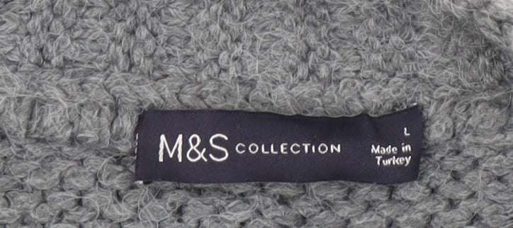 Marks and Spencer Women's Grey Cardigan L Wool Blend