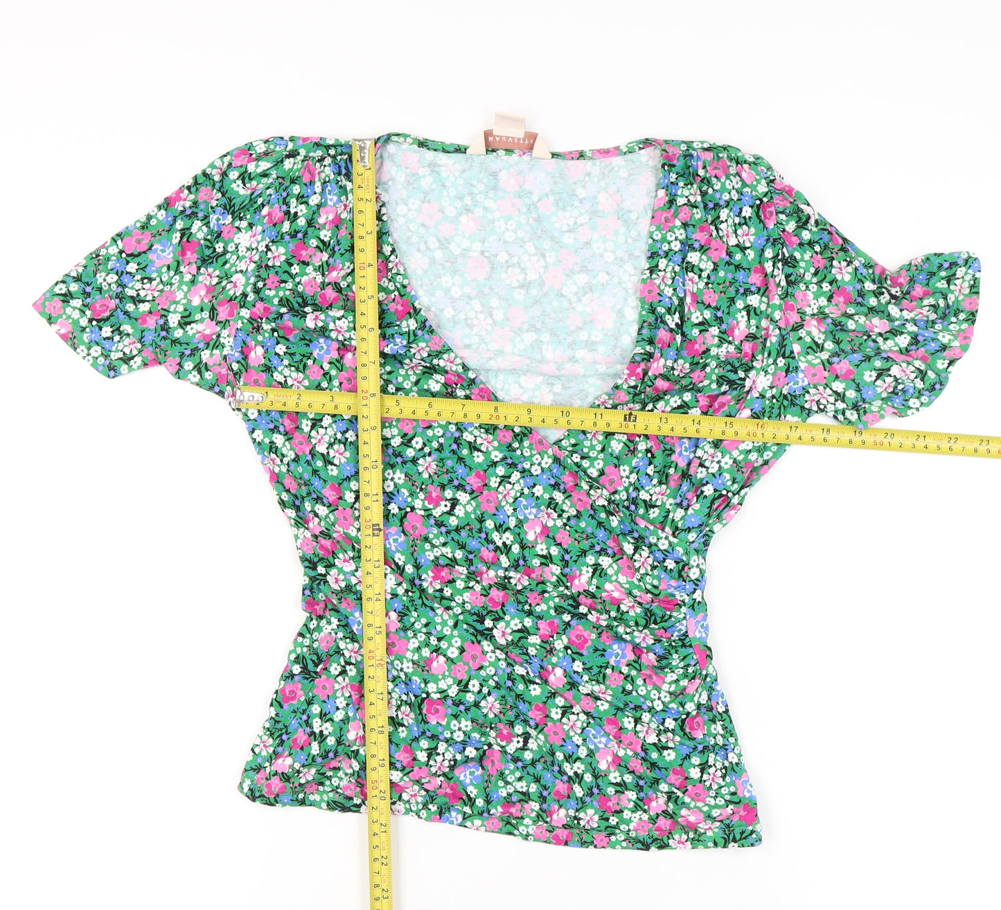 Mauvette Women's Multicoloured Floral Wrap Blouse - Size 10