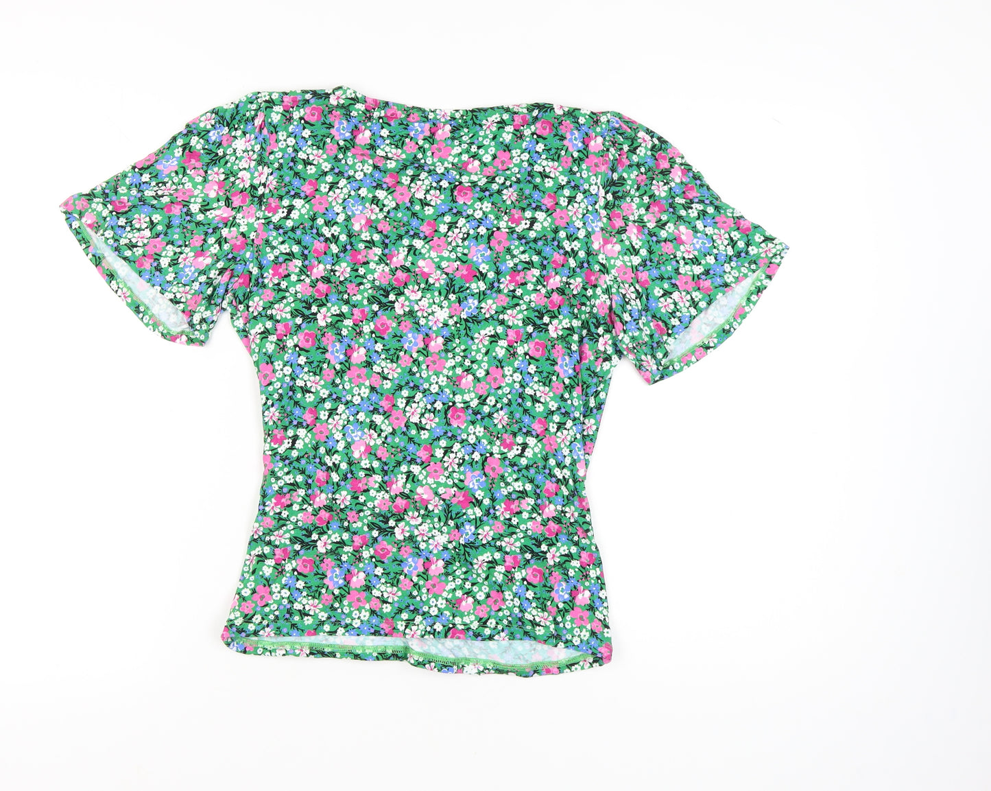 Mauvette Women's Multicoloured Floral Wrap Blouse - Size 10