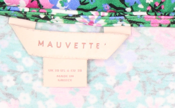 Mauvette Women's Multicoloured Floral Wrap Blouse - Size 10