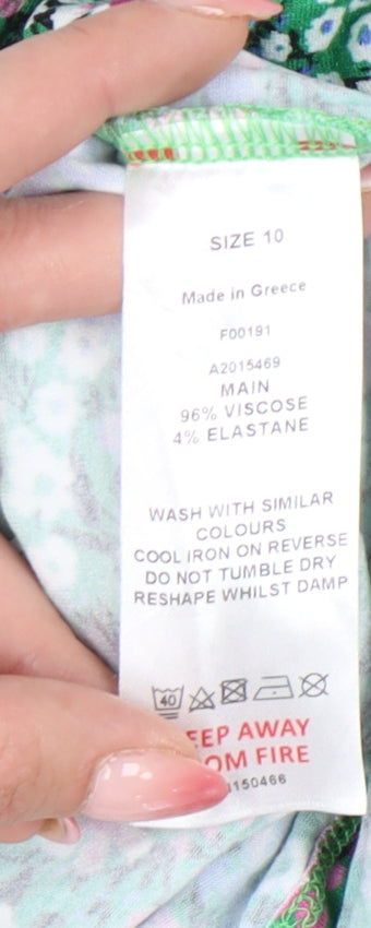 Mauvette Women's Multicoloured Floral Wrap Blouse - Size 10