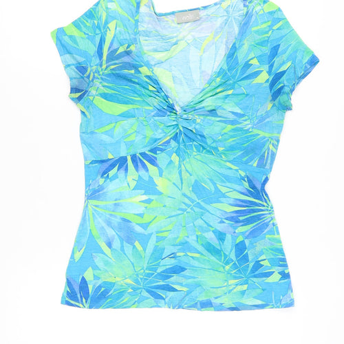 Wallis Women's Blue Floral V-Neck Tunic Shirt