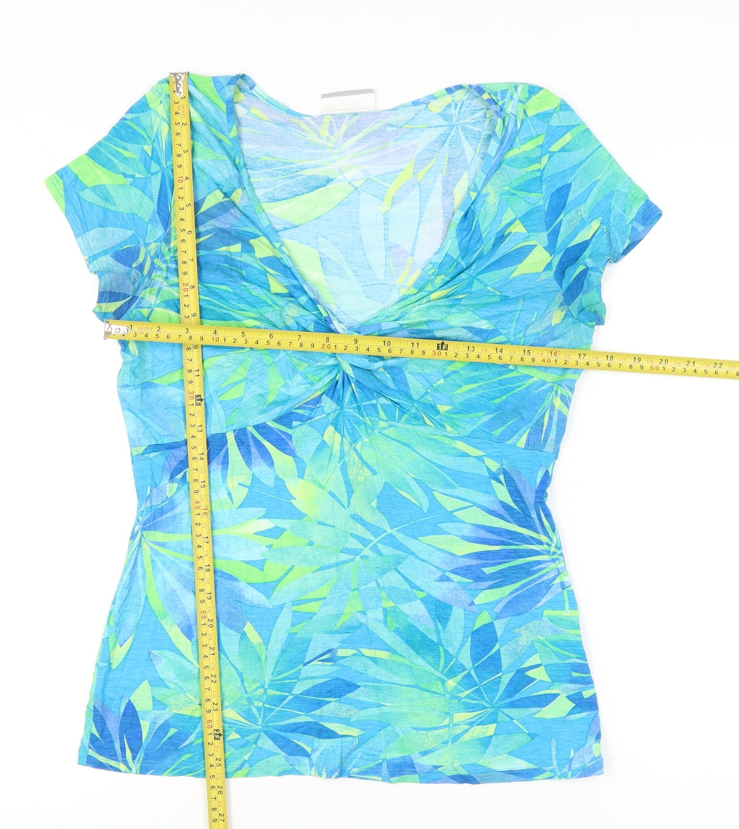 Wallis Women's Blue Floral V-Neck Tunic Shirt