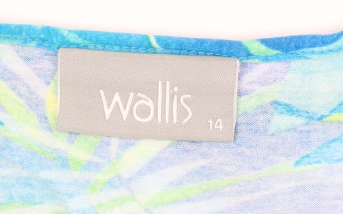 Wallis Women's Blue Floral V-Neck Tunic Shirt