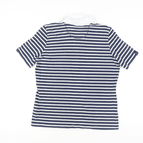 Gray & Osbourn Women's Blue Striped Polo Shirt, Size 18