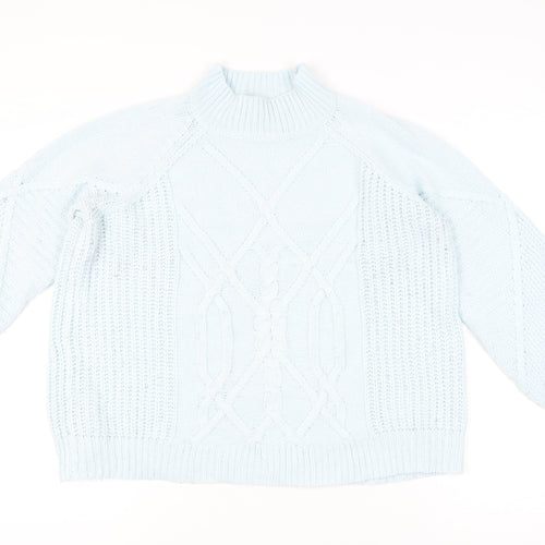 Dorothy Perkins Womens Blue Cable-Knit Pullover