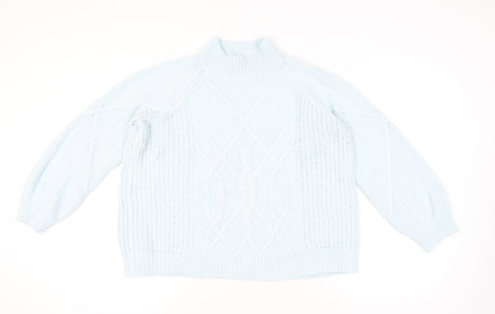 Dorothy Perkins Womens Blue Cable-Knit Pullover