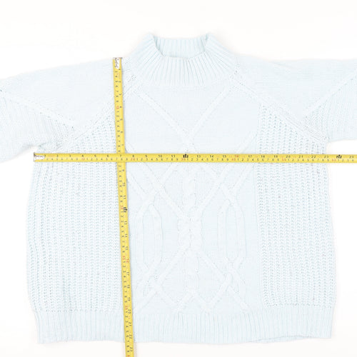 Dorothy Perkins Womens Blue Cable-Knit Pullover