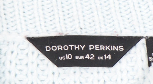 Dorothy Perkins Womens Blue Cable-Knit Pullover