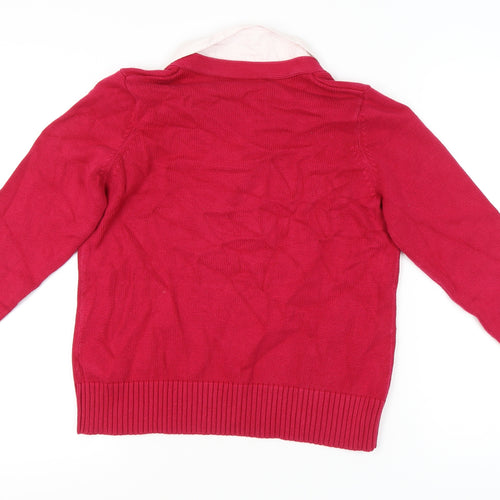 Marks and Spencer Women's Red Collared Jumper Size 16