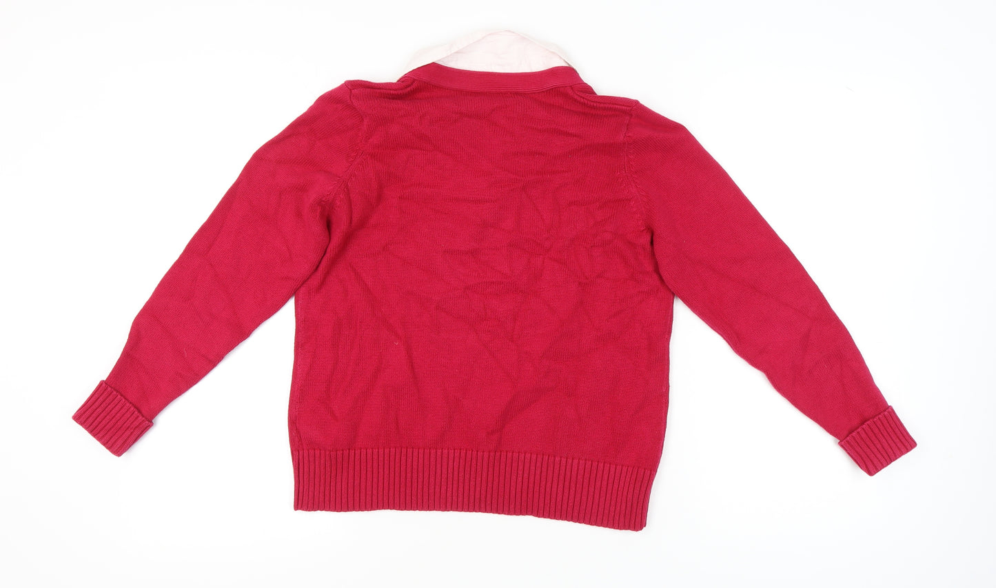 Marks and Spencer Women's Red Collared Jumper Size 16