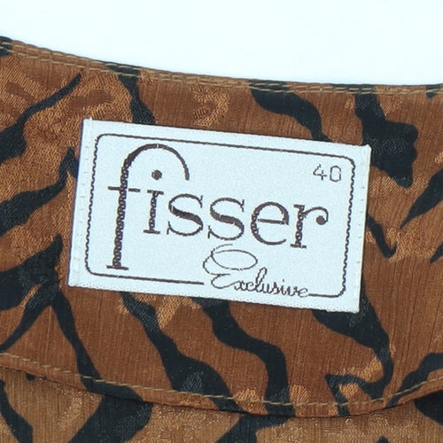 Fisser Women's Brown Animal Print Blouse Size 12