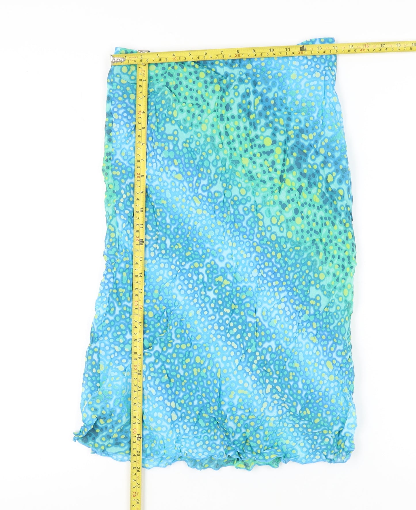 Definitiv Women's Blue Green Geometric Skirt Size 10