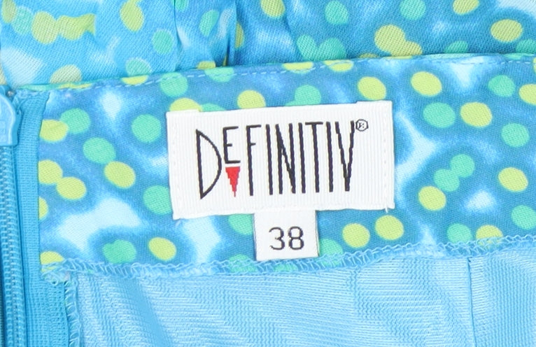 Definitiv Women's Blue Green Geometric Skirt Size 10