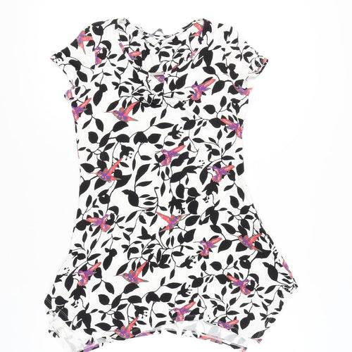 BHS Women's Multicoloured Floral Crew Neck Shirt