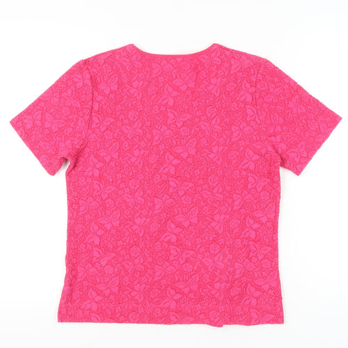 TIGI Women's Pink Floral Lace T-Shirt Size 10