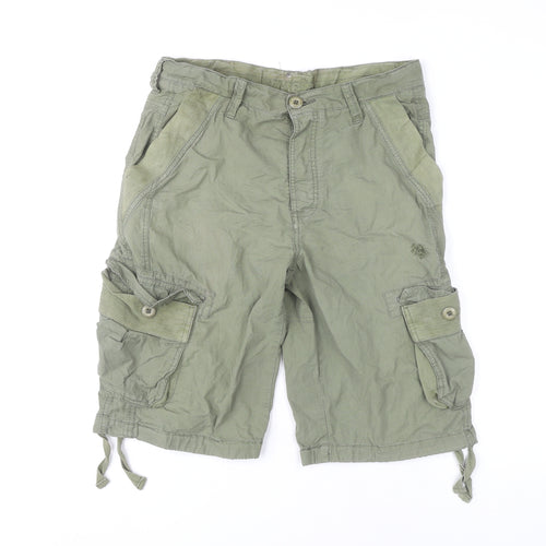 Soviet Men's Green Cargo Shorts M