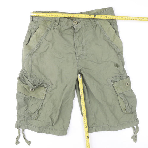 Soviet Men's Green Cargo Shorts M