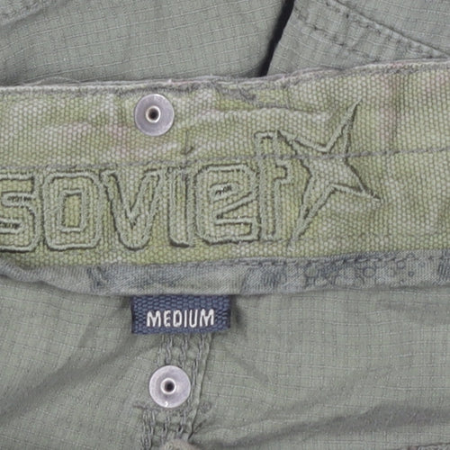 Soviet Men's Green Cargo Shorts M