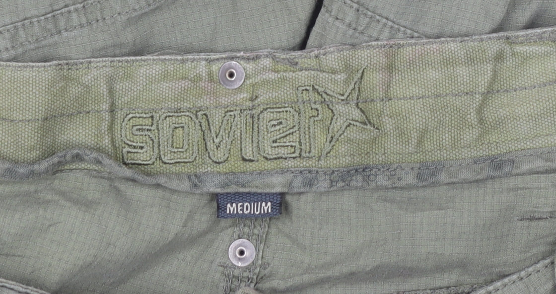 Soviet Men's Green Cargo Shorts M