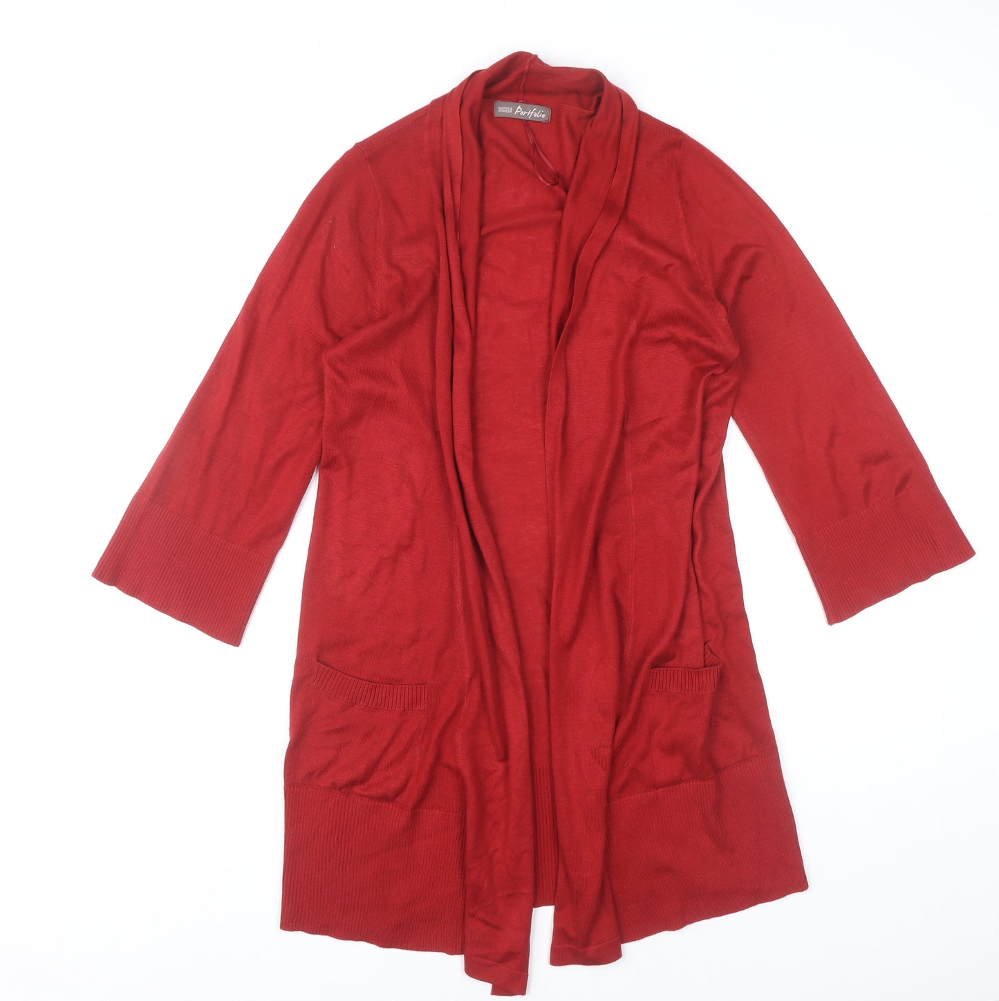 Marks and Spencer Women's Red Open Front Cardigan Size 8
