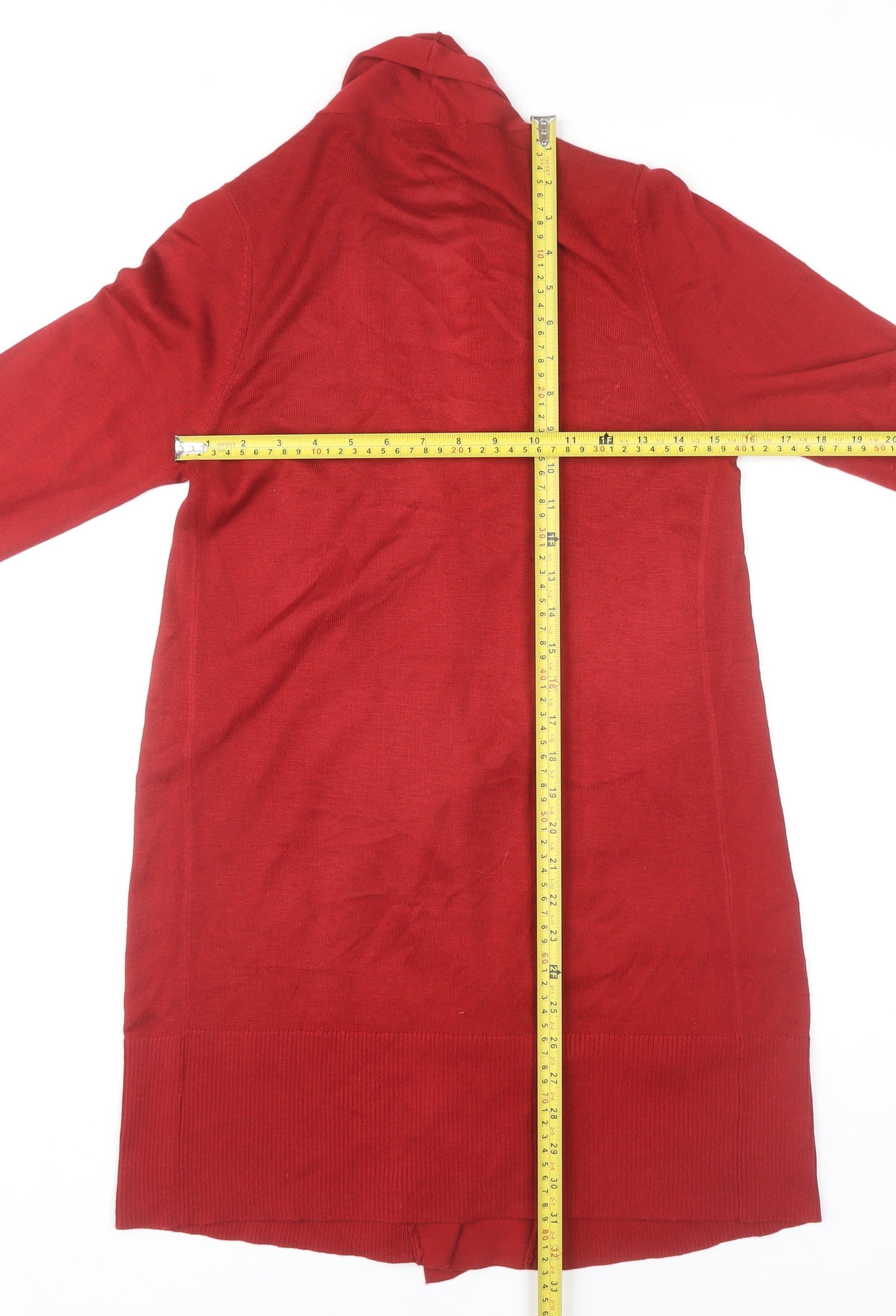 Marks and Spencer Women's Red Open Front Cardigan Size 8