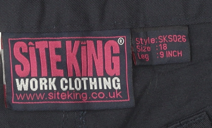 Site King Unisex Cargo Shorts Black Size 18