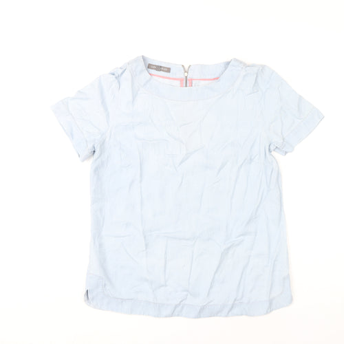 Laura Ashley Women's Blue Blouse UK 12 Casual Short Sleeve