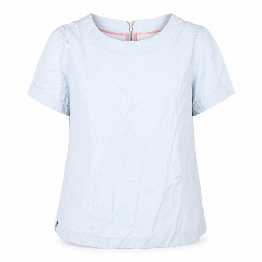 Laura Ashley Women's Blue Blouse UK 12 Casual Short Sleeve