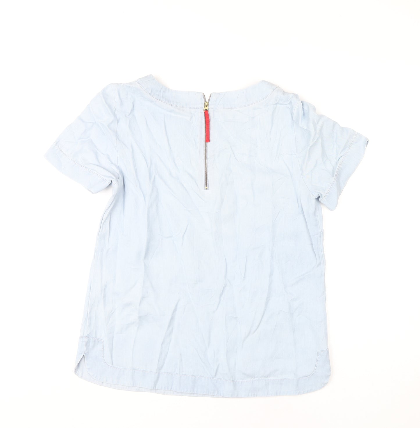 Laura Ashley Women's Blue Blouse UK 12 Casual Short Sleeve