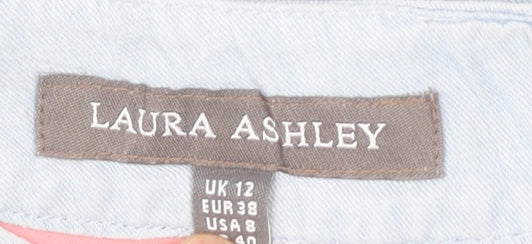 Laura Ashley Women's Blue Blouse UK 12 Casual Short Sleeve