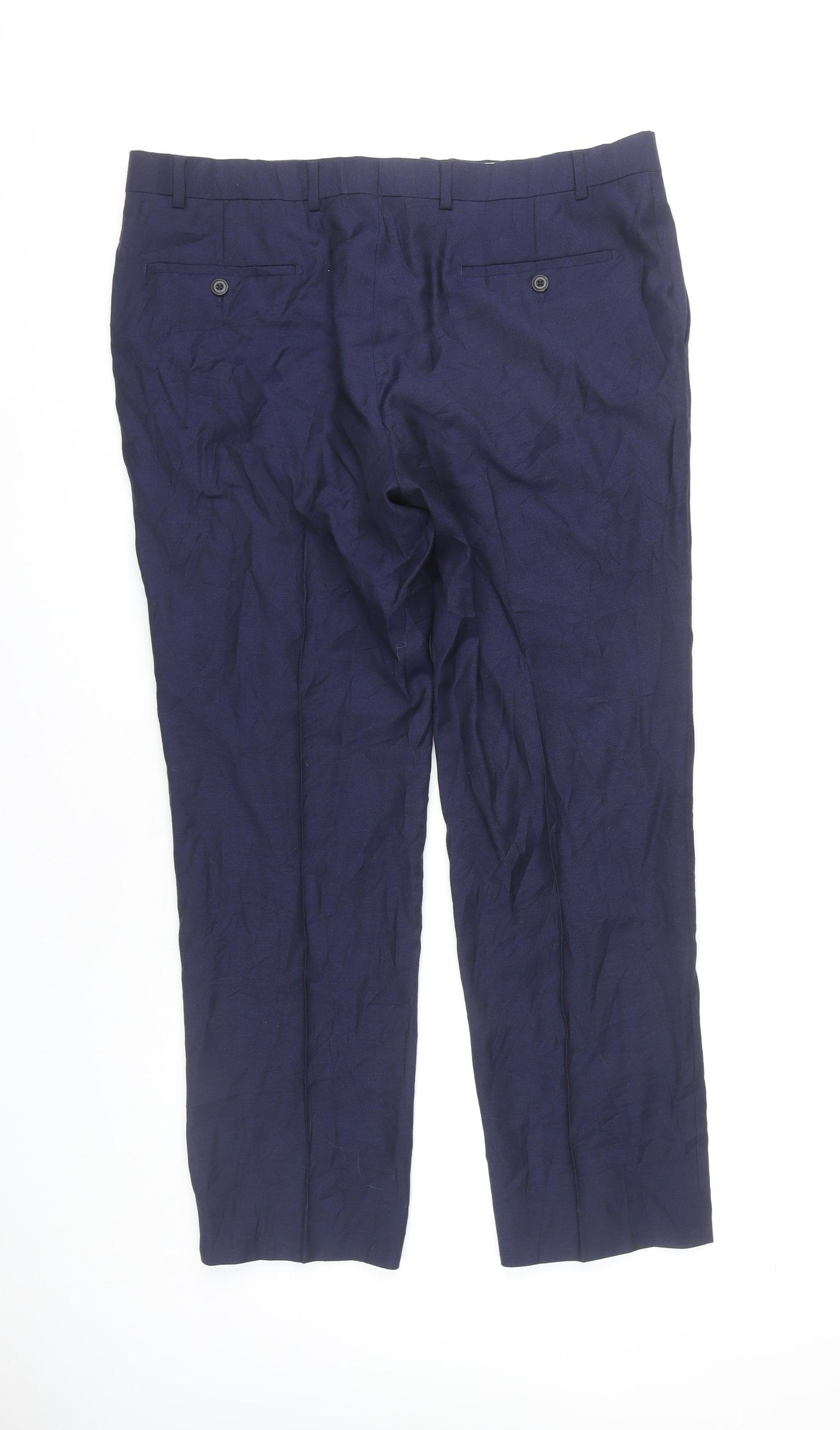 Marks and Spencer Men's Blue Wool Trousers 38