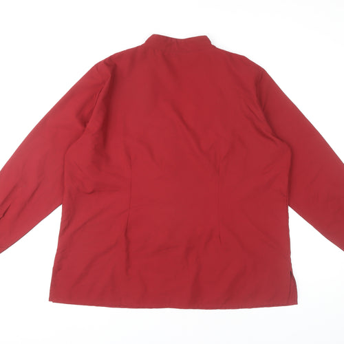 The Pearl Collection Women's Red Embroidered Blouse UK 20