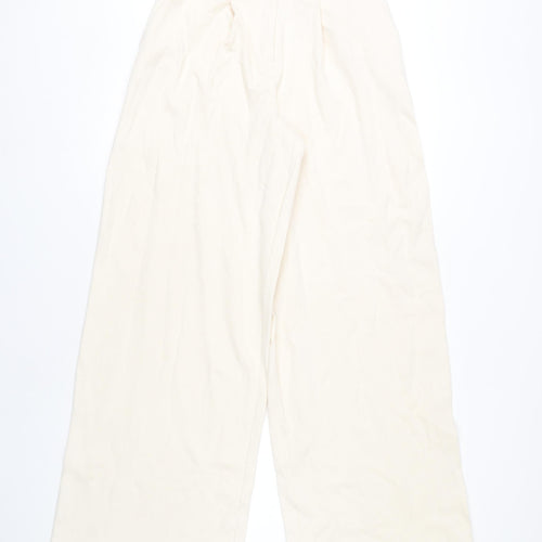 ASOS Women's Ivory Wide-Leg Trousers Size 10