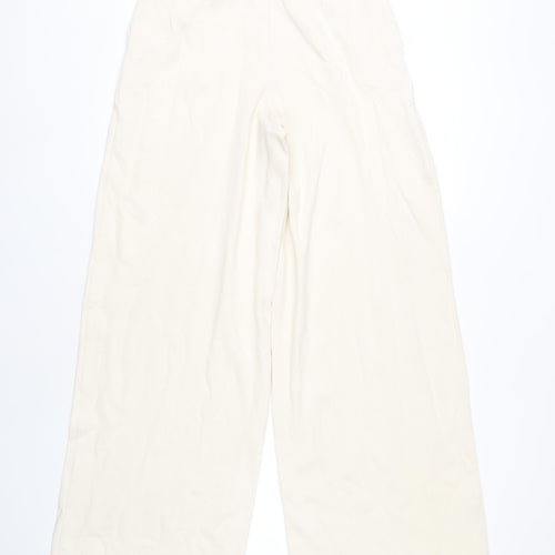 ASOS Women's Ivory Wide-Leg Trousers Size 10