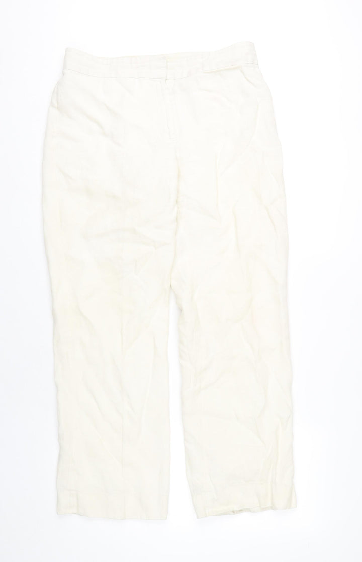 Brooks Brothers Women's Ivory Linen Trousers, Size L